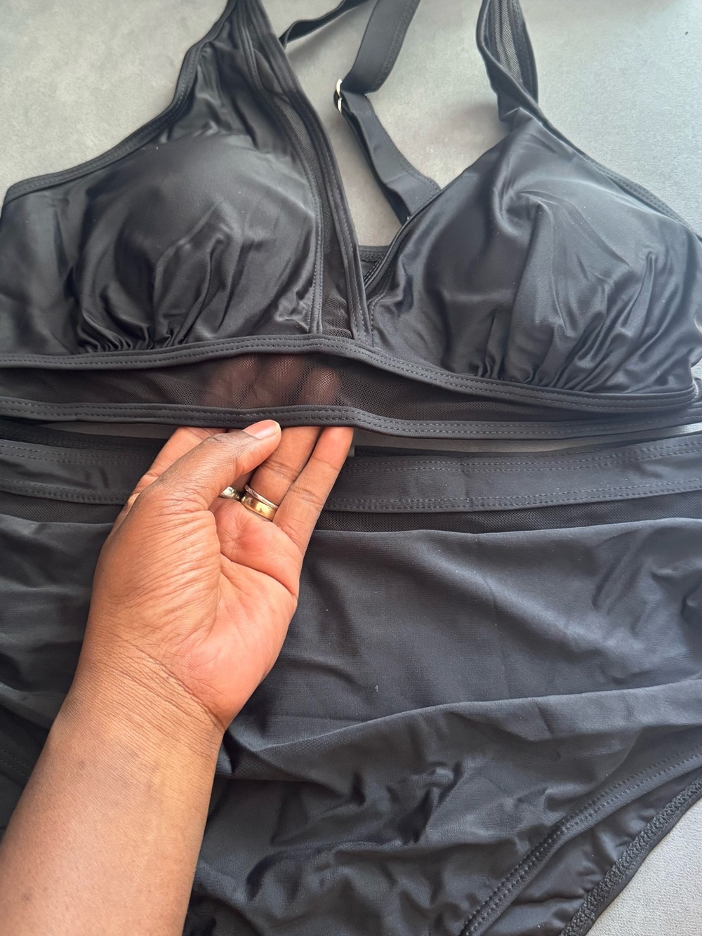 Victoria's Secret Black Mesh-Trim One-Piece
